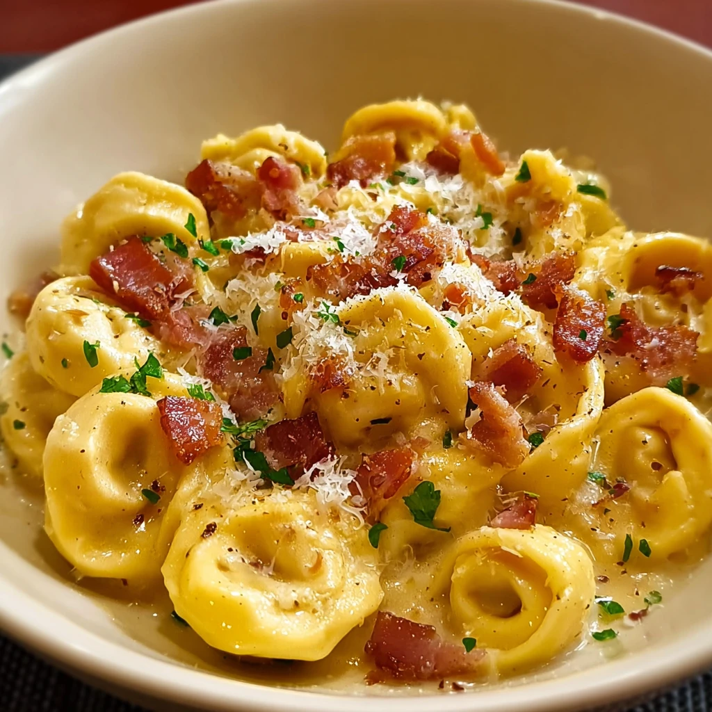 Indulge Tortellini Carbonara Creamy Delicious Delight