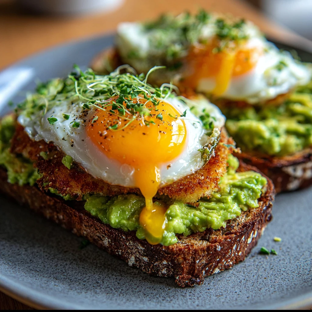 Panko Crusted Eggs Avocado Toast