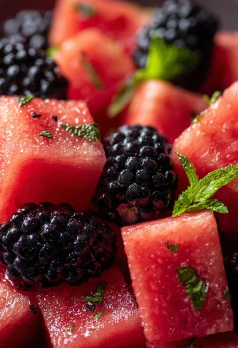Refreshing Watermelon Blackberry Salad Summer Fruit Bowl