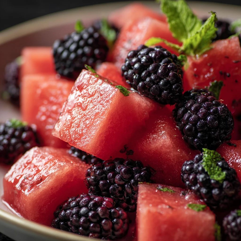 Refreshing Watermelon Blackberry Salad Summer Fruit Bowl