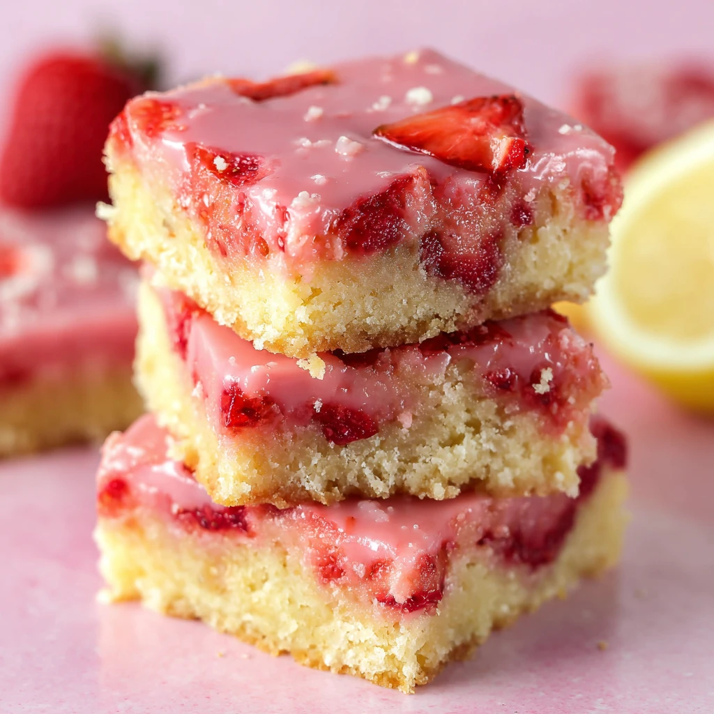 Soft Strawberry Lemon Blondies – Fruity Summer Treat