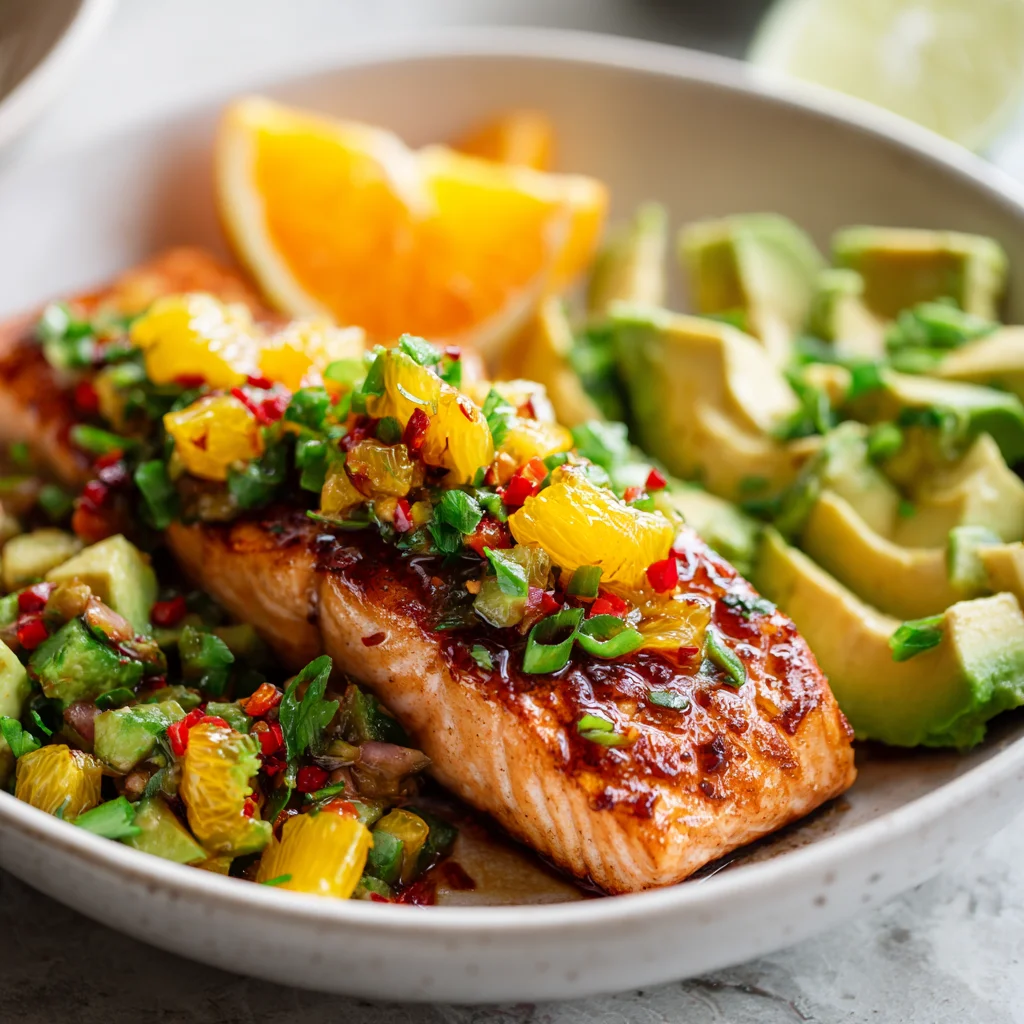 Air Fryer Salmon Bowl With Avocado Orange Salsa - air-fryer-salmon-bowl-with-avocado-orange-salsa-3
