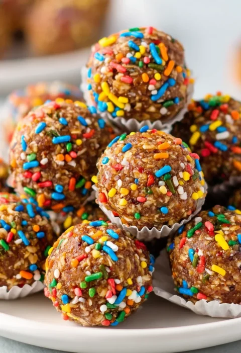 Birthday Cake Protein Balls