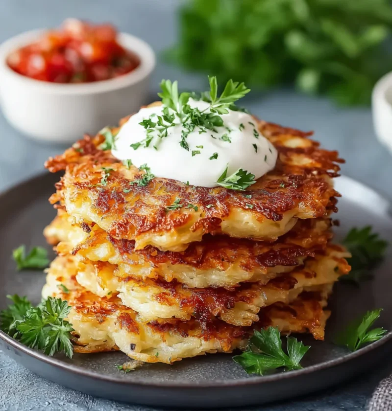 Crispy grated potato fritters