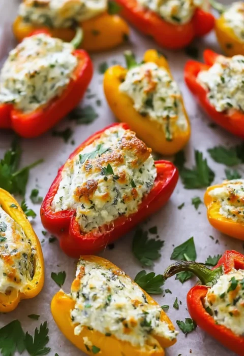 Herb Cream Cheese Stuffed Mini Peppers