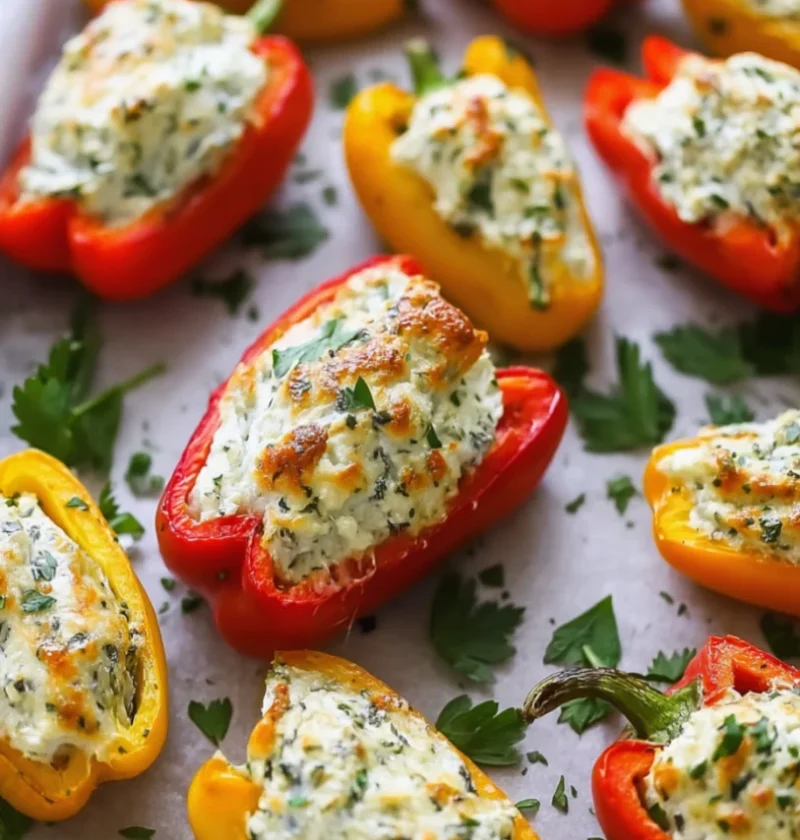 Herb Cream Cheese Stuffed Mini Peppers