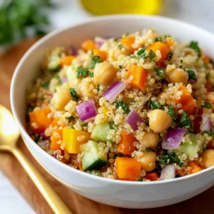 Irresistible Lemon Herb Quinoa with Garbanzo Beans