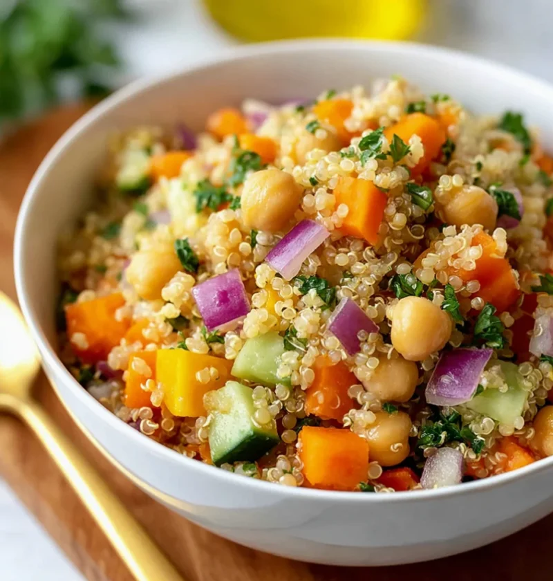 Irresistible Lemon Herb Quinoa with Garbanzo Beans