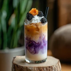 Irresistible Salted Honey Latte with Blackberry Cold Foam