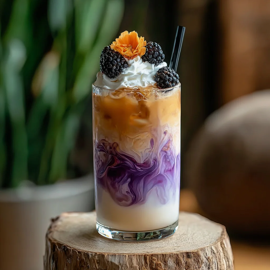 Salted Honey Latte with Blackberry Cold Foam
