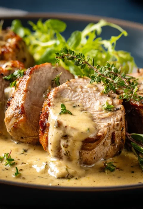Lamb Tenderloin in Creamy Dijon Sauce
