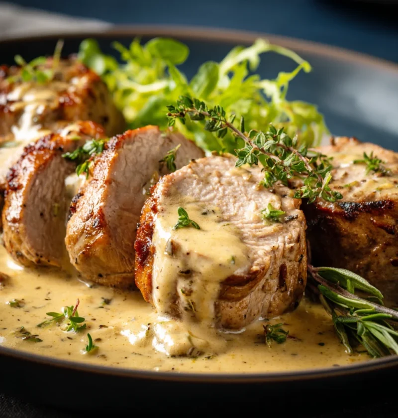 Lamb Tenderloin in Creamy Dijon Sauce