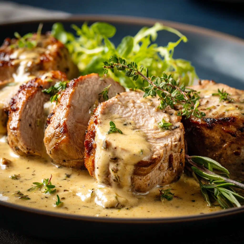 Lamb Tenderloin in Creamy Dijon Sauce