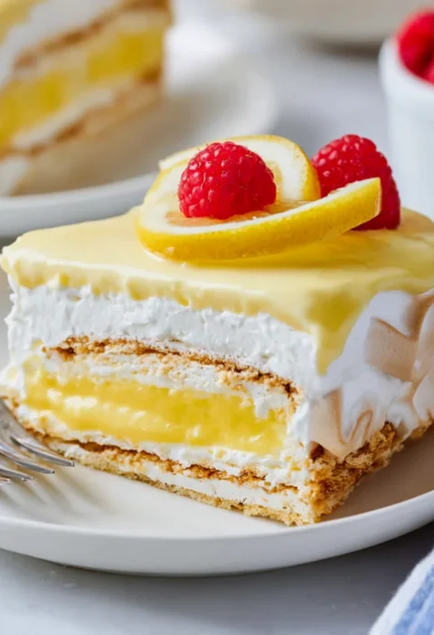 No Bake Lemon Eclair Cake