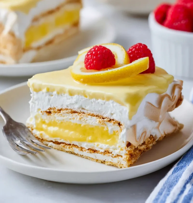 No Bake Lemon Eclair Cake