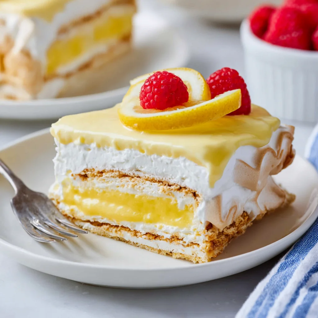No Bake Lemon Eclair Cake