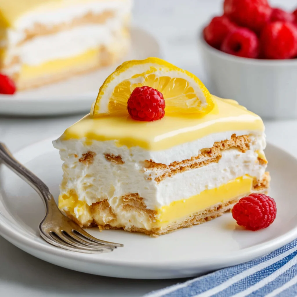 No Bake Lemon Eclair Cake - no-bake-lemon-eclair-cake-ice-box-cake-3