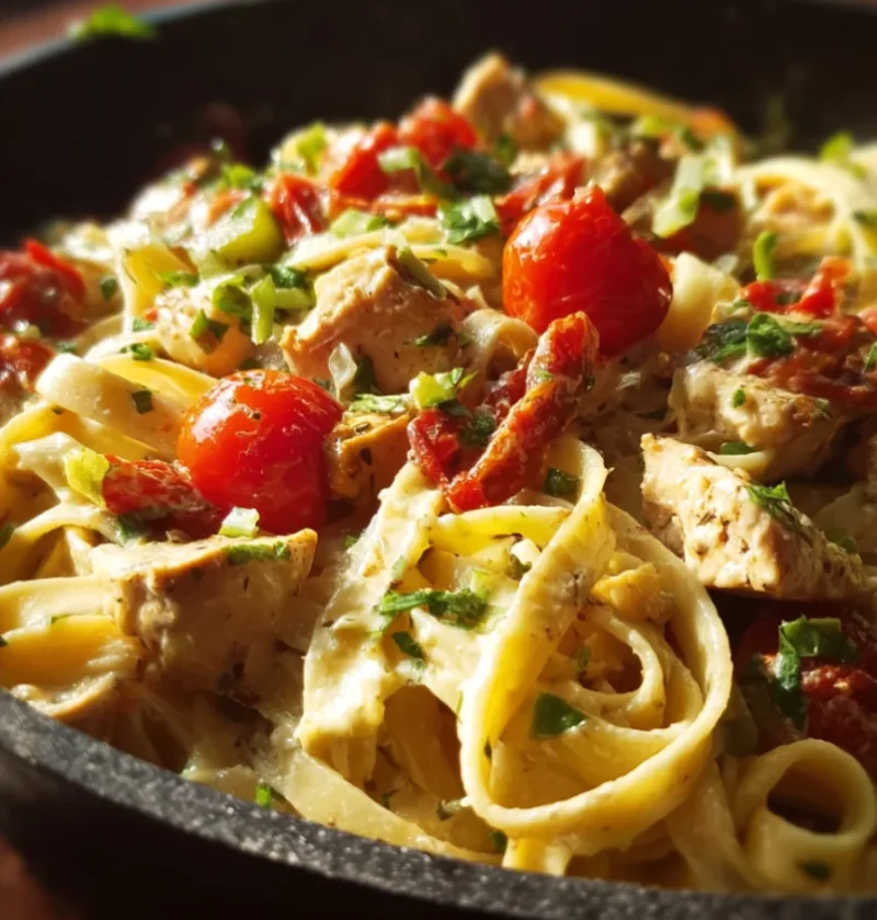 One Pot Spicy Cajun Chicken Alfredo Skillet