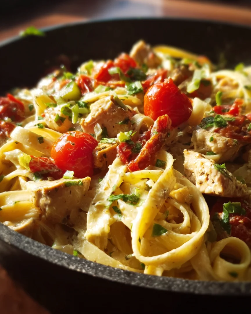 One Pot Spicy Cajun Chicken Alfredo Skillet