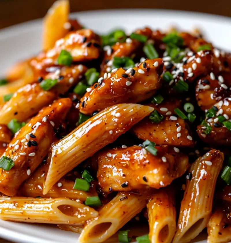 Sticky Honey Chili Garlic Butter Chicken Penne