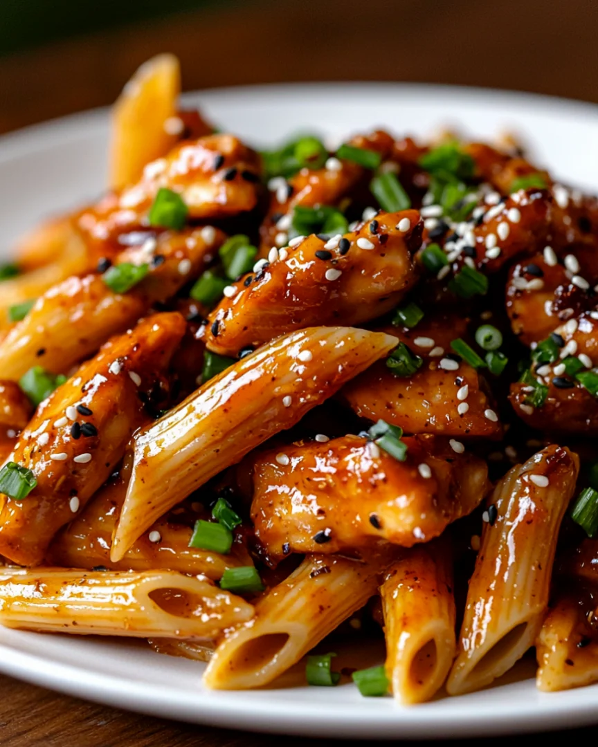 Sticky Honey Chili Garlic Butter Chicken Penne