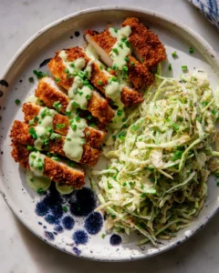 Crispy Tofu Cutlets with Lemon Dill Cabbage Slaw