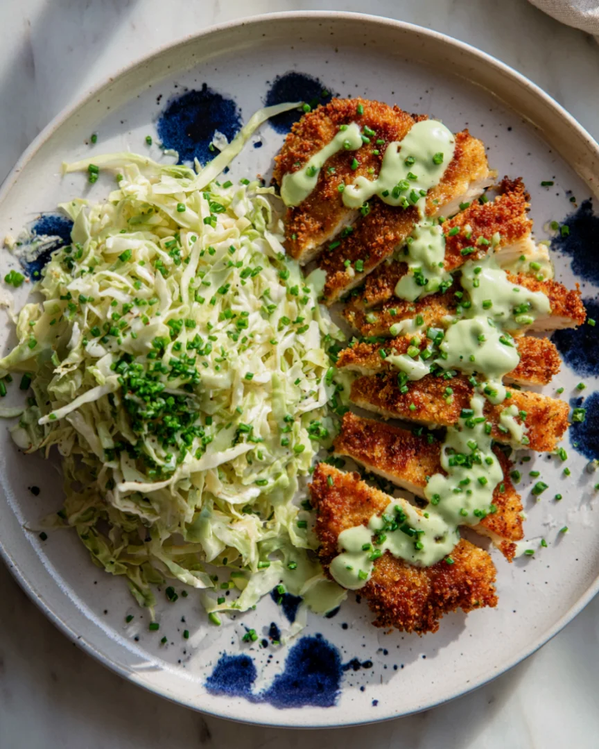 Crispy Tofu Cutlets - crispy-tofu-cutlets-with-lemon-dill-cabbage-slaw-3