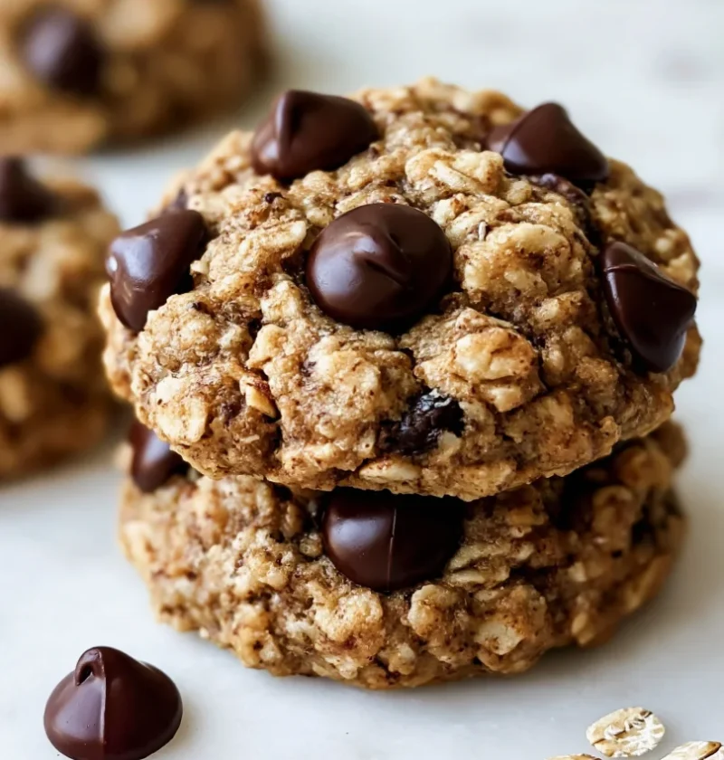 Delicious 3-Ingredient Banana Oatmeal Cookies with Chocolate Chips