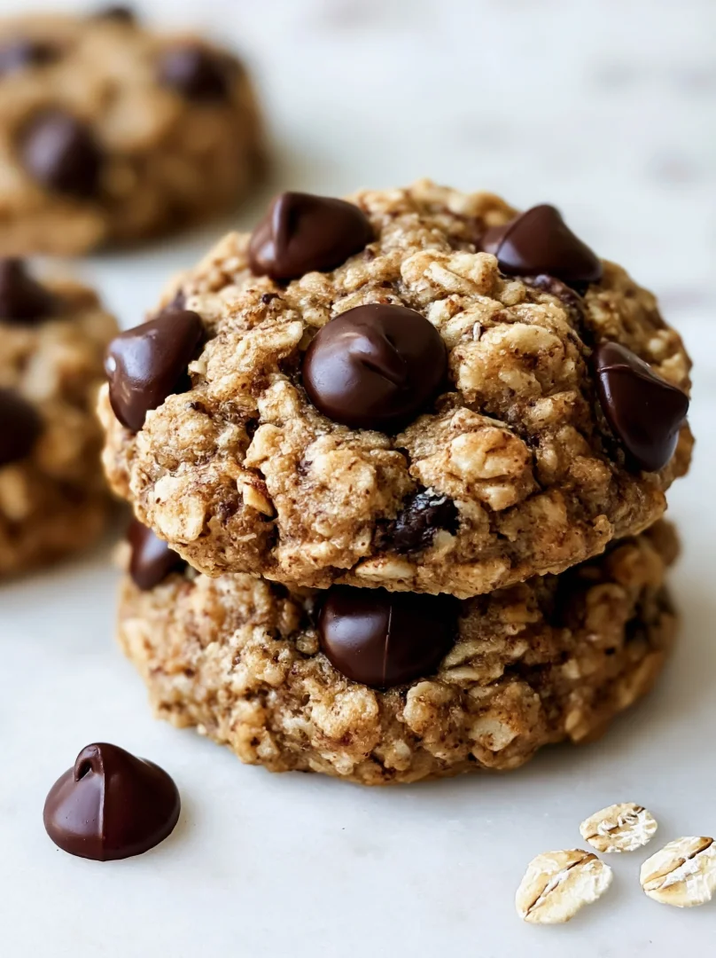 Delicious 3-Ingredient Banana Oatmeal Cookies with Chocolate Chips