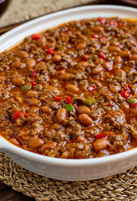 Saucy Loaded Baked Beans with Ground Beef