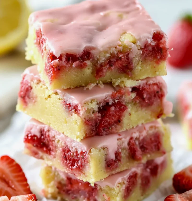 Strawberry Lemon Blondies
