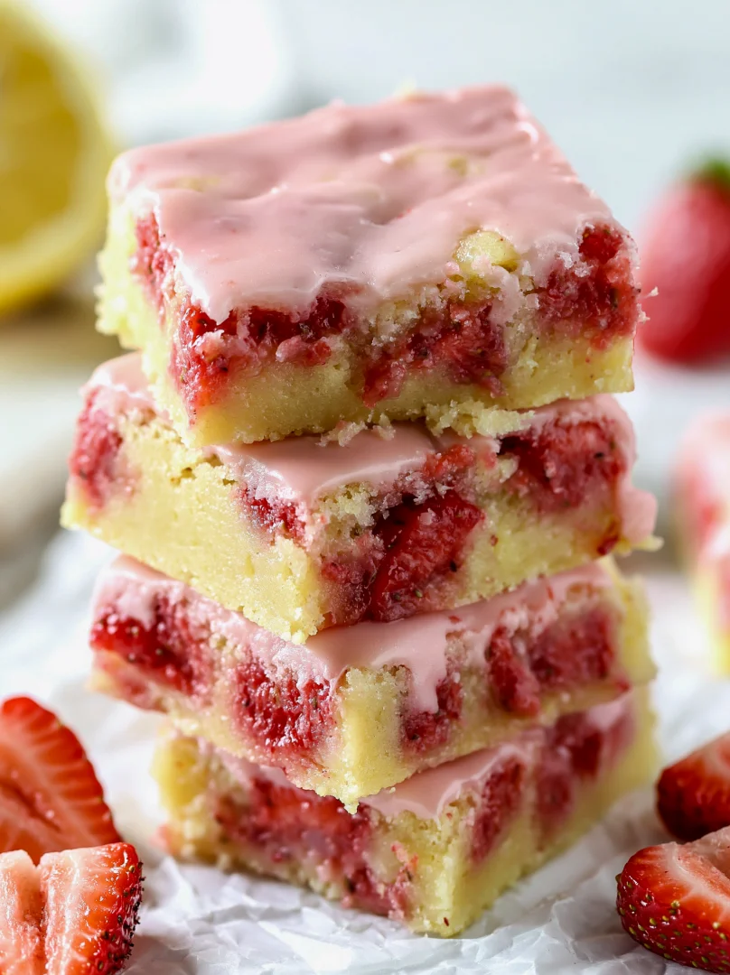 Strawberry Lemon Blondies