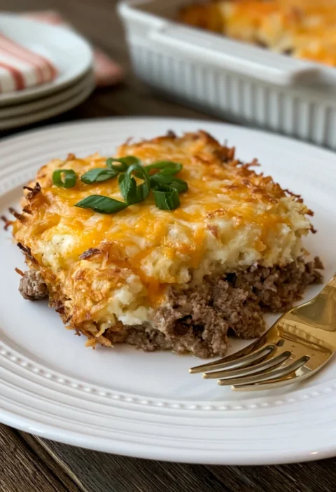 4-Ingredient Beef and Hashbrown Casserole