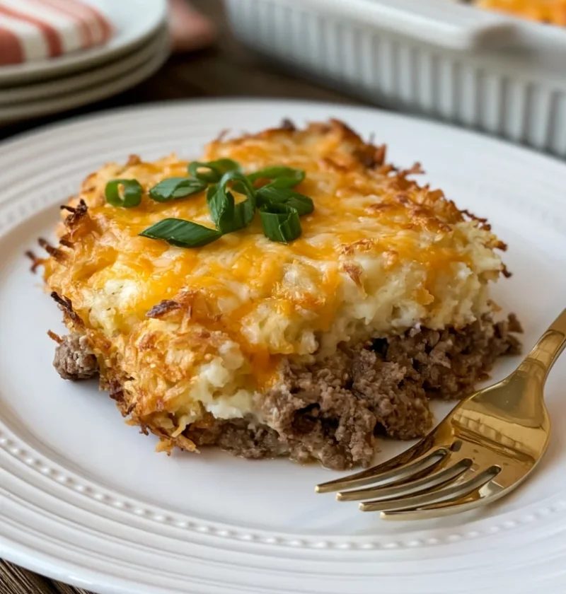 4-Ingredient Beef and Hashbrown Casserole