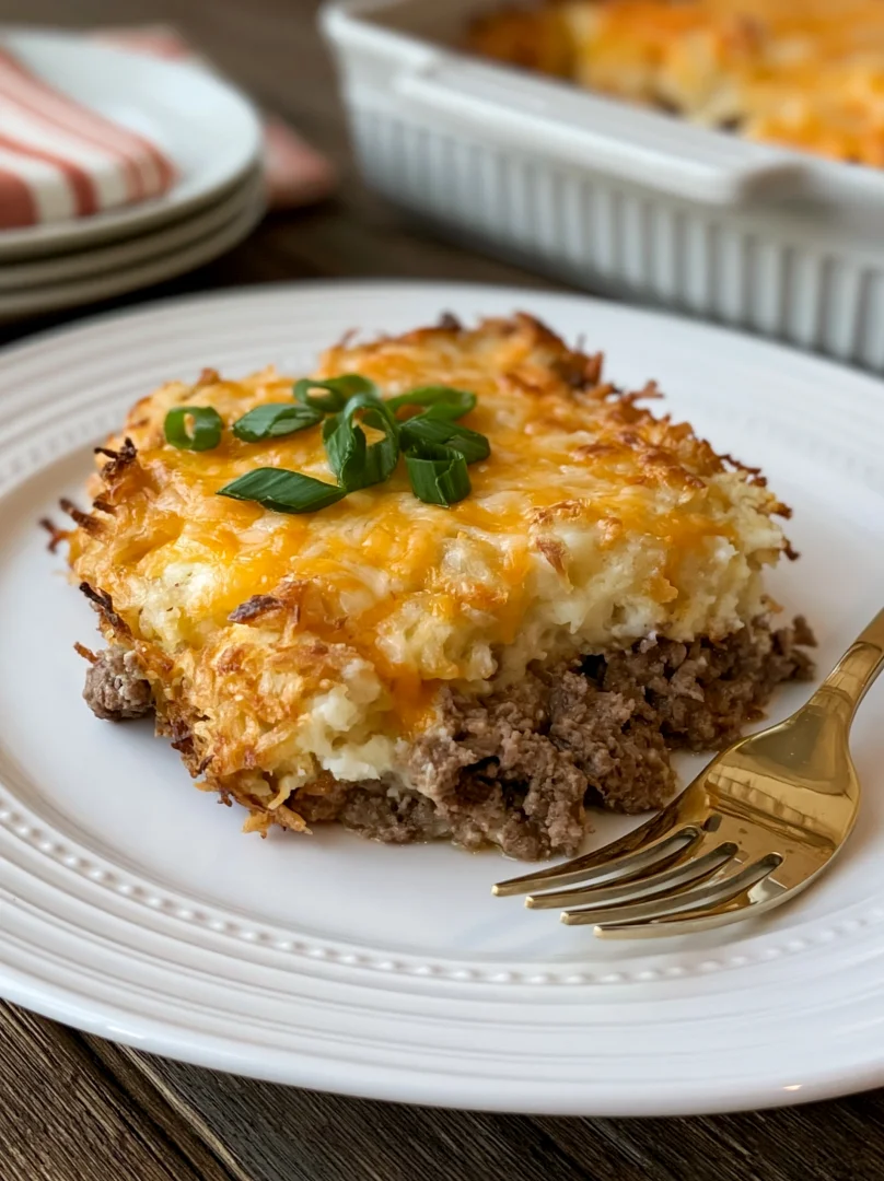 4-Ingredient Beef and Hashbrown Casserole