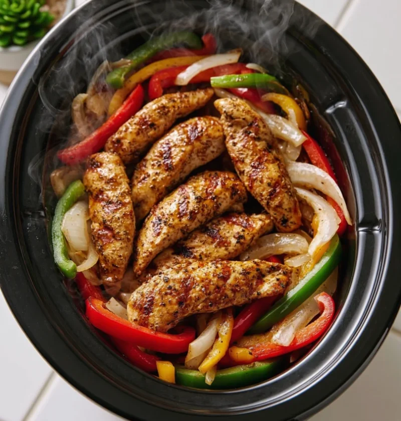 5-Ingredient Slow Cooker Chicken Breast Fajitas