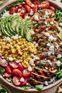 Balsamic Chicken Salad with Grilled Corn and Feta