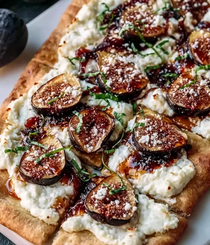 Best Fresh Fig Goat Cheese Flatbread with Honey