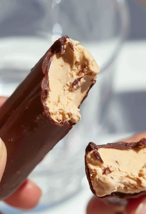 Chocolate Coated Peanut Butter Ice Cream Pops