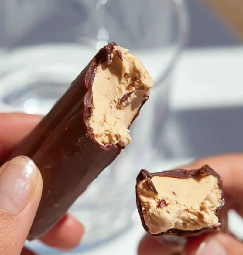 Chocolate Coated Peanut Butter Ice Cream Pops
