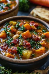 Cozy Slow Cooker Fall Harvest Vegetable Soup
