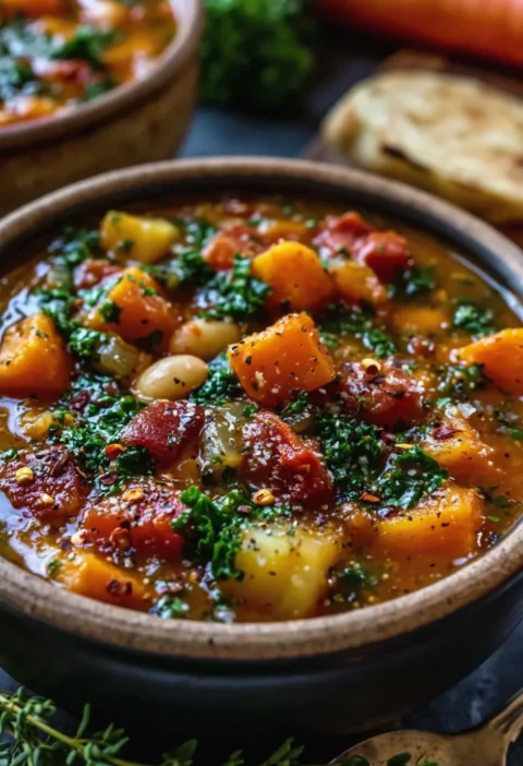 Cozy Slow Cooker Fall Harvest Vegetable Soup