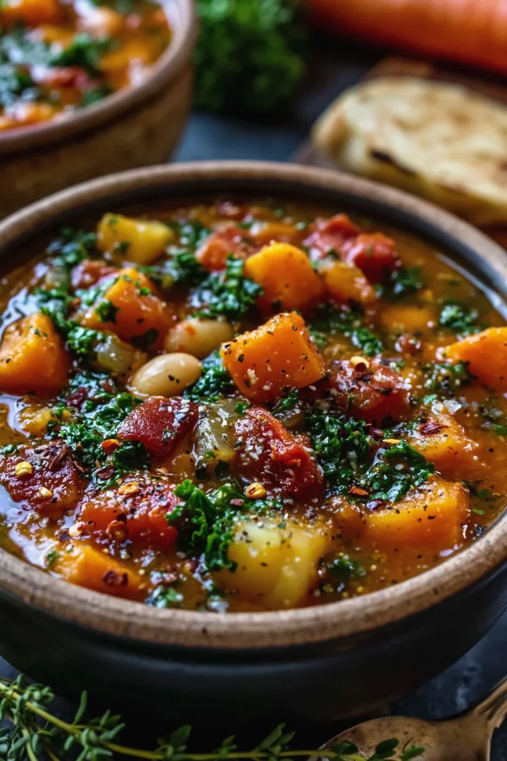 Cozy Slow Cooker Fall Harvest Vegetable Soup