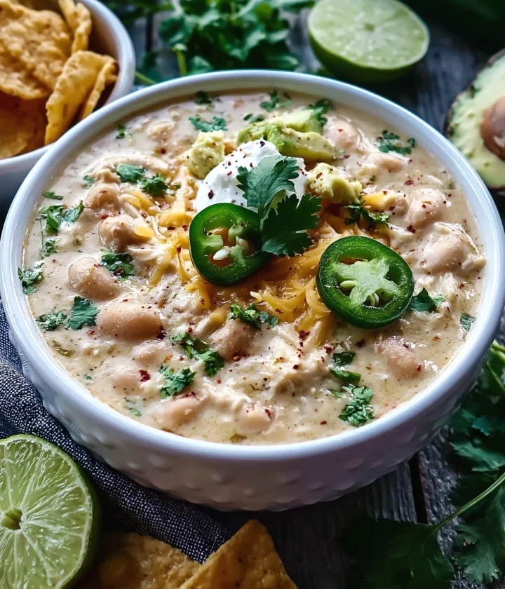 Creamy Crockpot White Chicken Chili