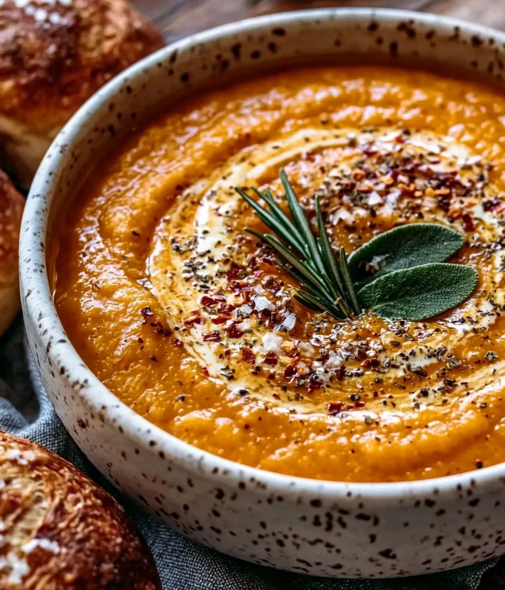 Creamy Roasted Butternut Sage Soup