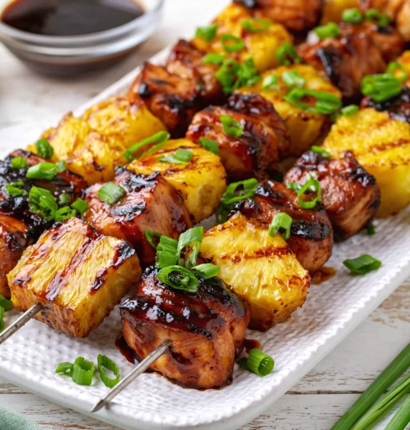 Hawaiian Chicken Pineapple Kabobs