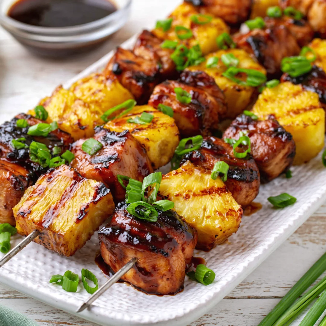Hawaiian Chicken Pineapple Kabobs