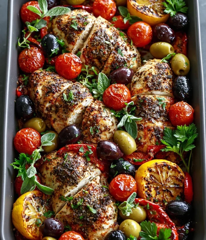 High Protein Mediterranean Chicken Bake