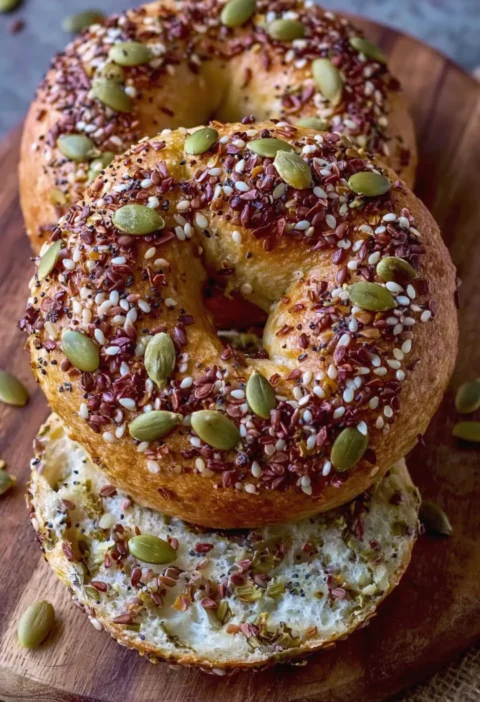 Homemade Everything Bagel Pumpkin Seed Bagels
