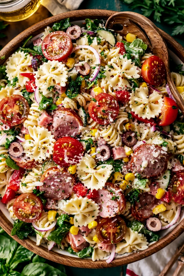 Italian Grinder Pasta Salad with Chili Crisp